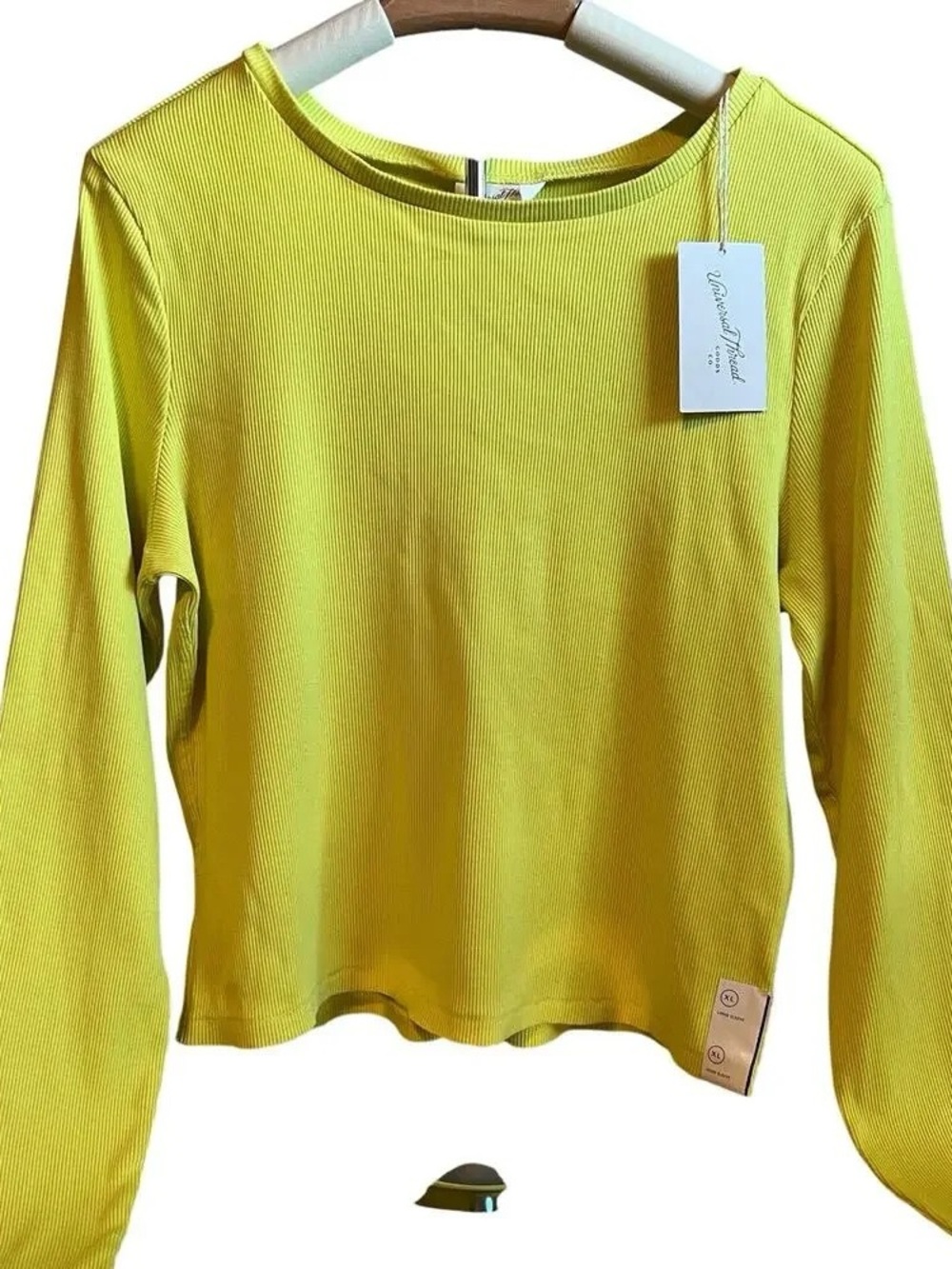 Kids Long Sleeve Ribbed Top - Yellow
